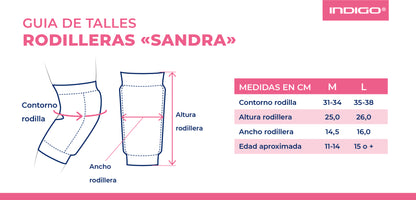 Gymnastics and Dance Knee Pads Long and Reinforced SANDRA INDIGO