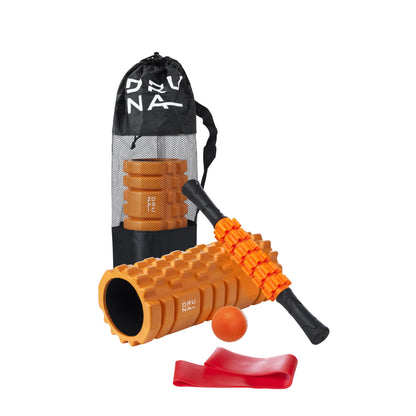 Rodillo de Masaje Muscular 4 en 1 Foam Roller con Palo y Bolas de Masaje para Relajación y Tejido Profundo