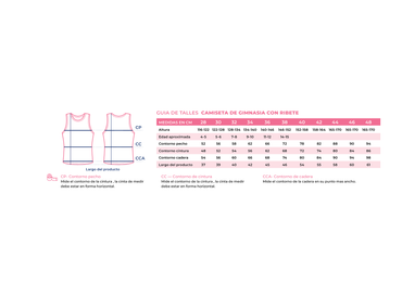 T-shirt de Gymnastique avec Bordure INDIGO Noir-Fuchsia