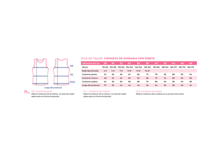 T-shirt de Gymnastique avec Bordure INDIGO Noir-Fuchsia