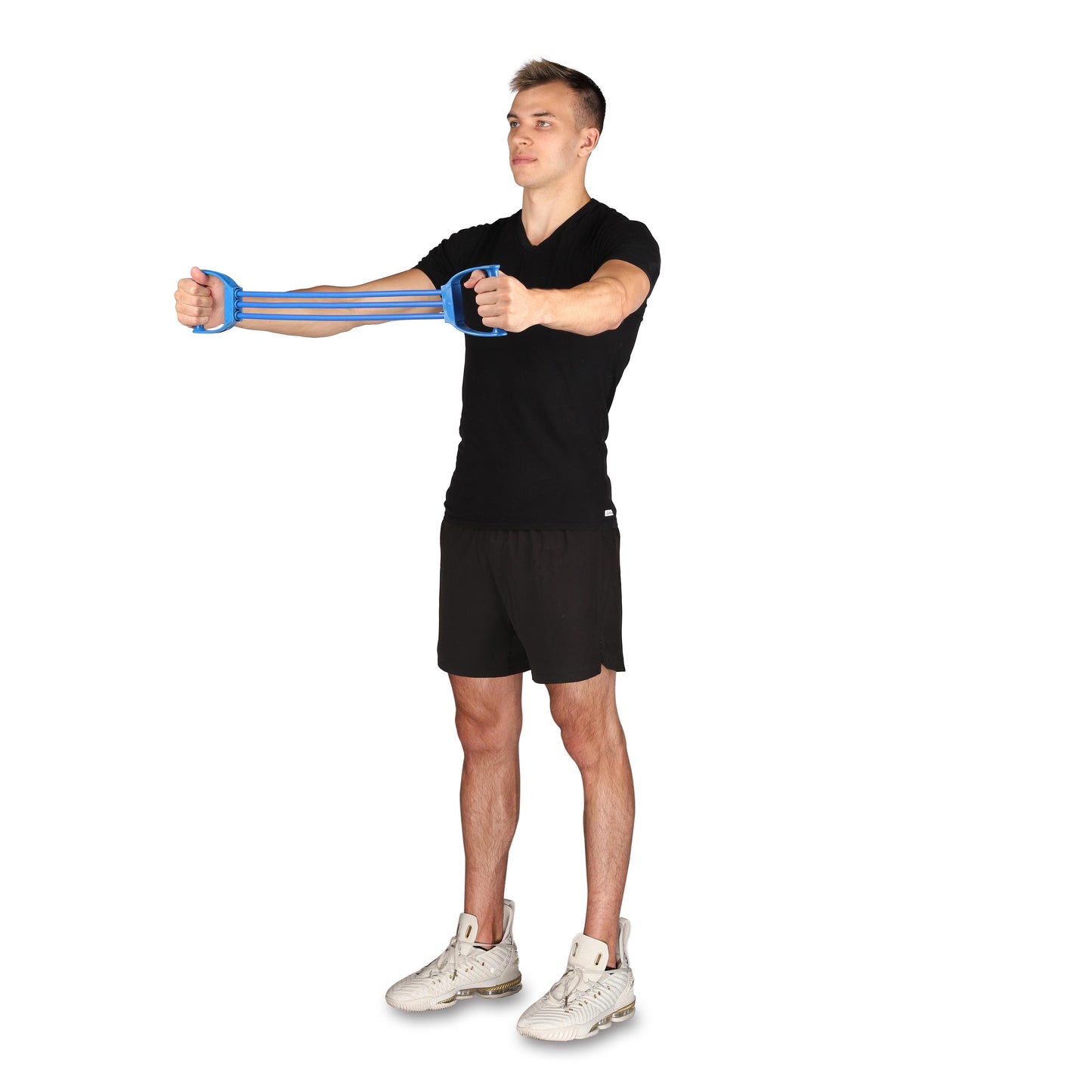 Chest and Shoulder Expander with 3 LATEX Bands INDIGO