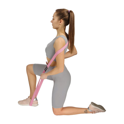 Bandas Elásticas de Tela 3 Niveles de Resistencias Larga INDIGO Púrpura-Rosa-Verde Claro