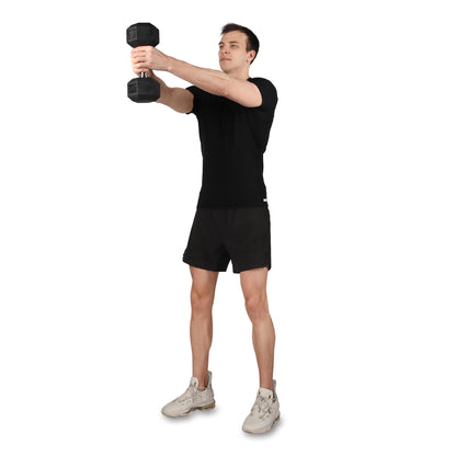 Mancuernas Hexagonales Hierro Fundido INDIGO Negro