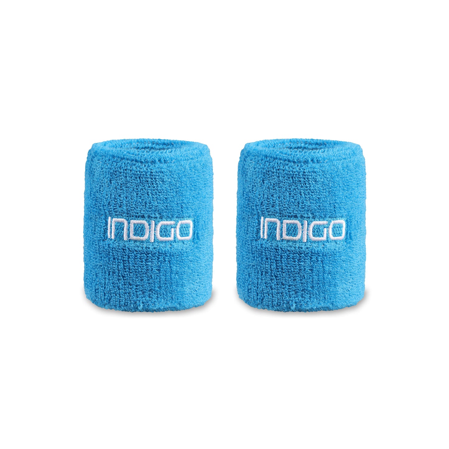 Muñequera Terry Indigo 2 Unidades se traduirait en français en : "Bracelet Éponge Indigo 2 Unités".