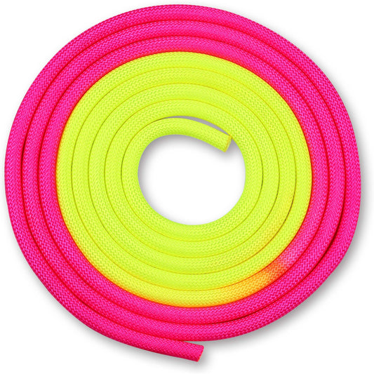 Corde Pour Gymnastique Rythmique Pondérée 165g INDIGO Bicolore 3 m Jaune-Rose