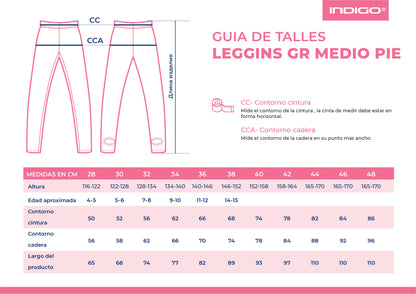 Leggins para Gimnasia Rítmica con Medio Pie INDIGO Negro