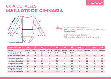 Maillot À Manches Longues Avec Jupe INDIGO Noir