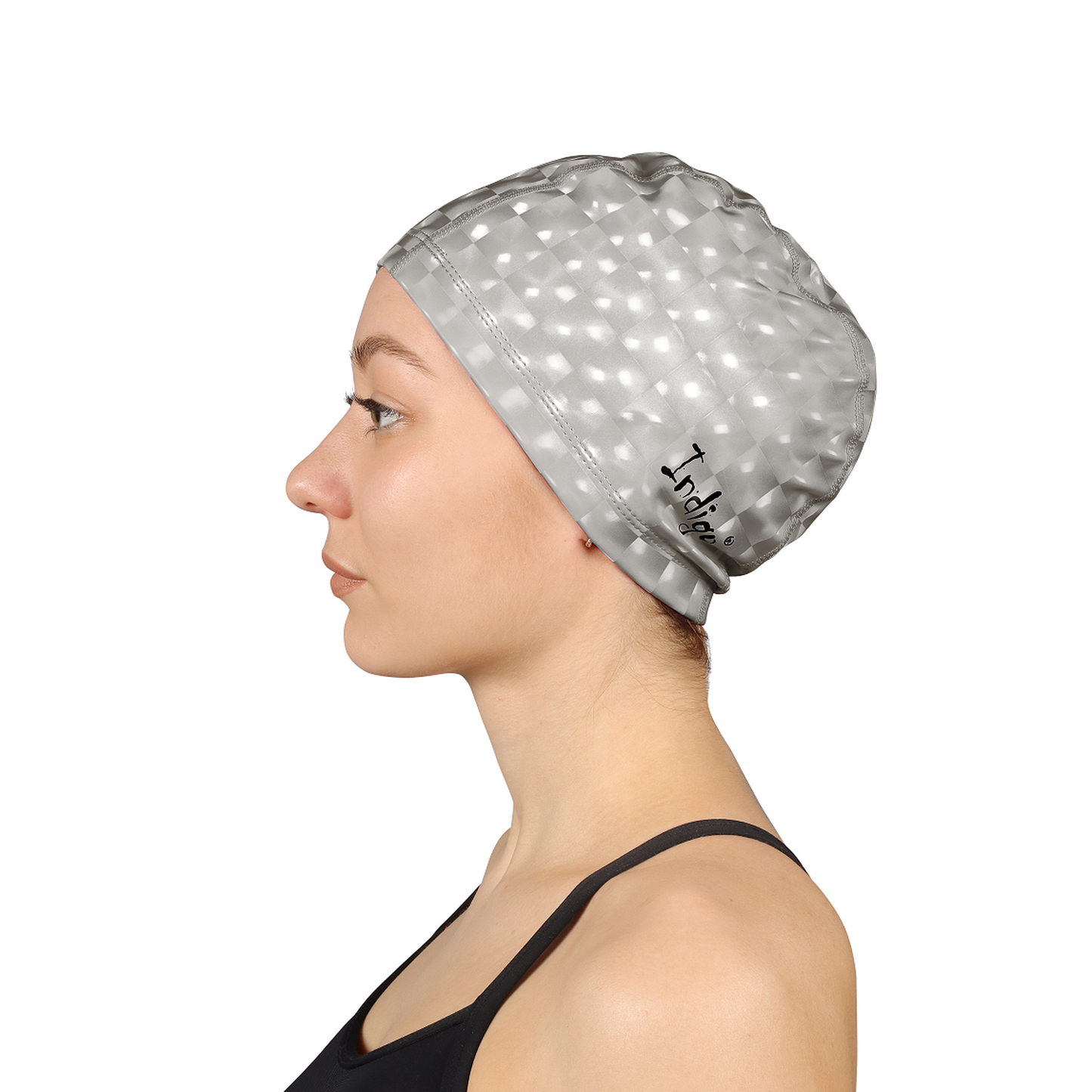 Swimming Cap Rubberized Fabric With 3D Effect INDIGO