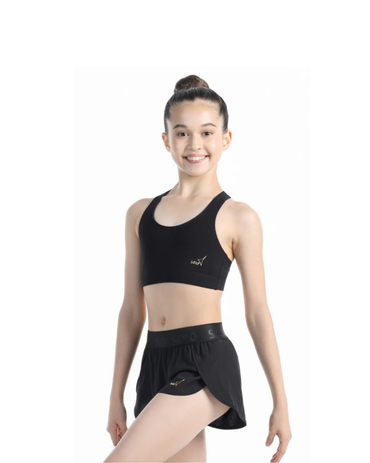 Top de Ginástico Elástico SOLO Preto