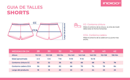 Short De Gymnastique Pour Filles INDIGO Noir