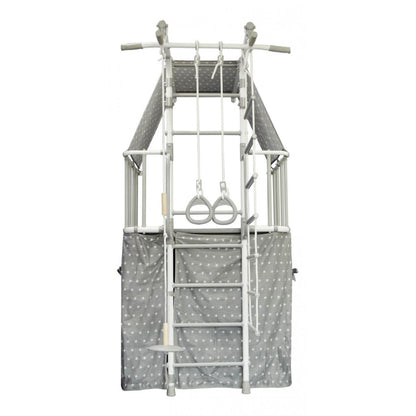 Gimnasio Infantil de Pared con Espaldera, Anillas, Escalera y Columpio INDIGO PASTEL 226*115*156 cm