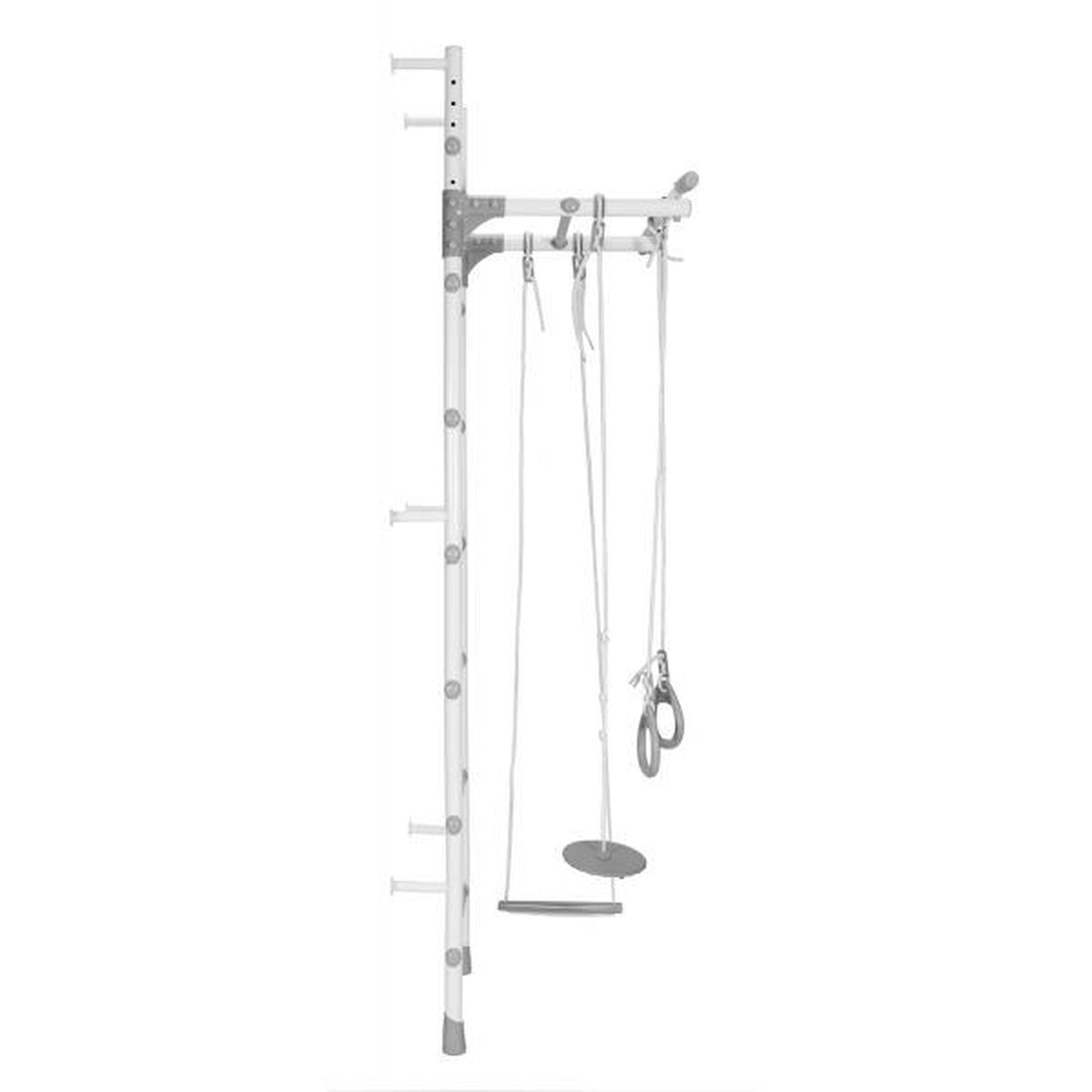 Gimnasio Infantil de Pared con Espaldera, Anillas, Bungee y Columpio VAINILLA 217*64*58 cm