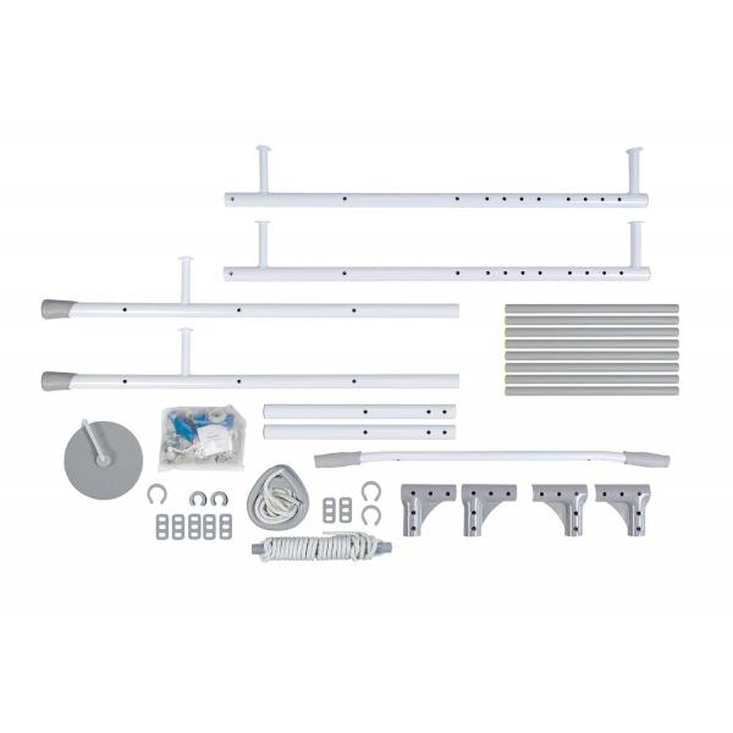 Gimnasio Infantil de Pared con Espaldera, Anillas, Bungee y Columpio VAINILLA 217*64*58 cm