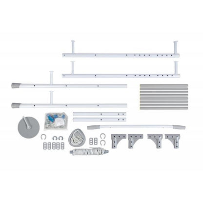 Gimnasio Infantil de Pared con Espaldera, Anillas, Bungee y Columpio VAINILLA 217*64*58 cm